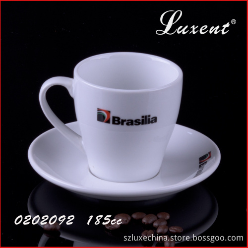 porcelain cappuccino decal classic cup and saucer set